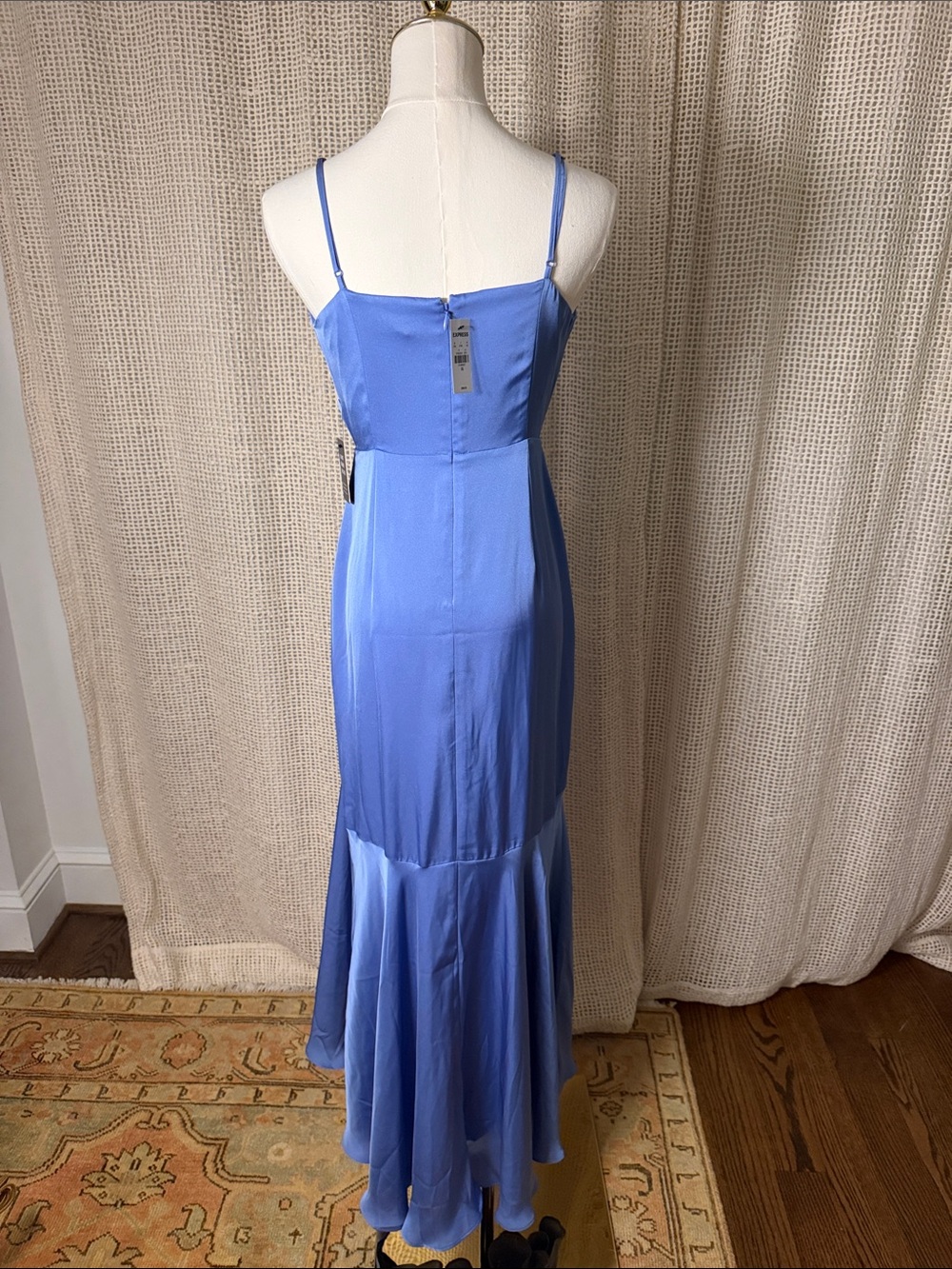 Express Periwinkle Ruffle Wrap High-Low Slip Dress - Picture 2 of 4